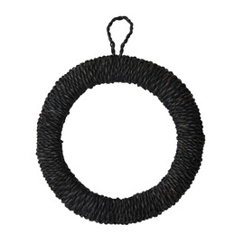 Bloomingville Unique Round Hand-Woven Abaca Rope Hanger Trivet, 7 Inch, Black
