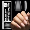 YOKEFELLOW Short Coffin Nails Tips -300Pcs Gel x Nail Tips Inside Matte Full Cover Clear 15 Sizes Super Thin Back Edge Acrylic Fake Nails Extension Kit Press on Nails DIY Salon