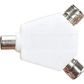 Electrovision Coaxial Y Splitter with Line Plug to 2 x Line Sockets