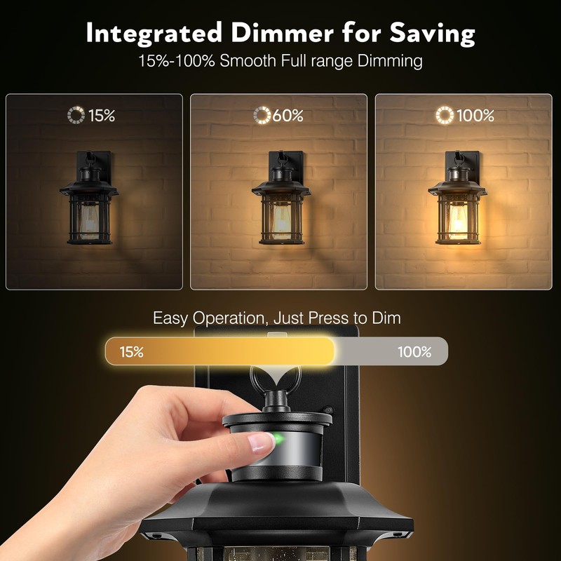 VIANIS 2 Packs Motion Sensor Outdoor Lights, Dusk to Dawn