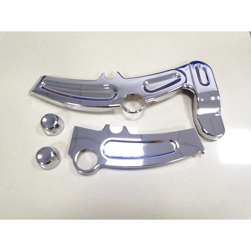 Unbranded Left&Right Boomerang Frame Cover Swingarm Nut Cap For Harley