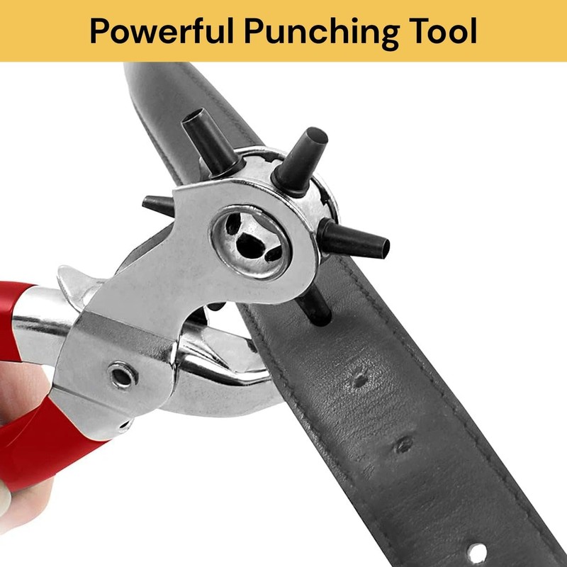 Spendeal Heavy Duty Leather Hole Punch Revolving Craft Puncher Hole