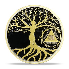 38 Year Sobriety Chip Tree of Life AA Medallion Recovery Gift Alcoholics Anonymous Coin Anniversary Token