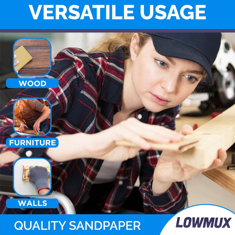 Pack Of 10 Premium Assorted Sandpaper Sheets (Fine x3, Medium