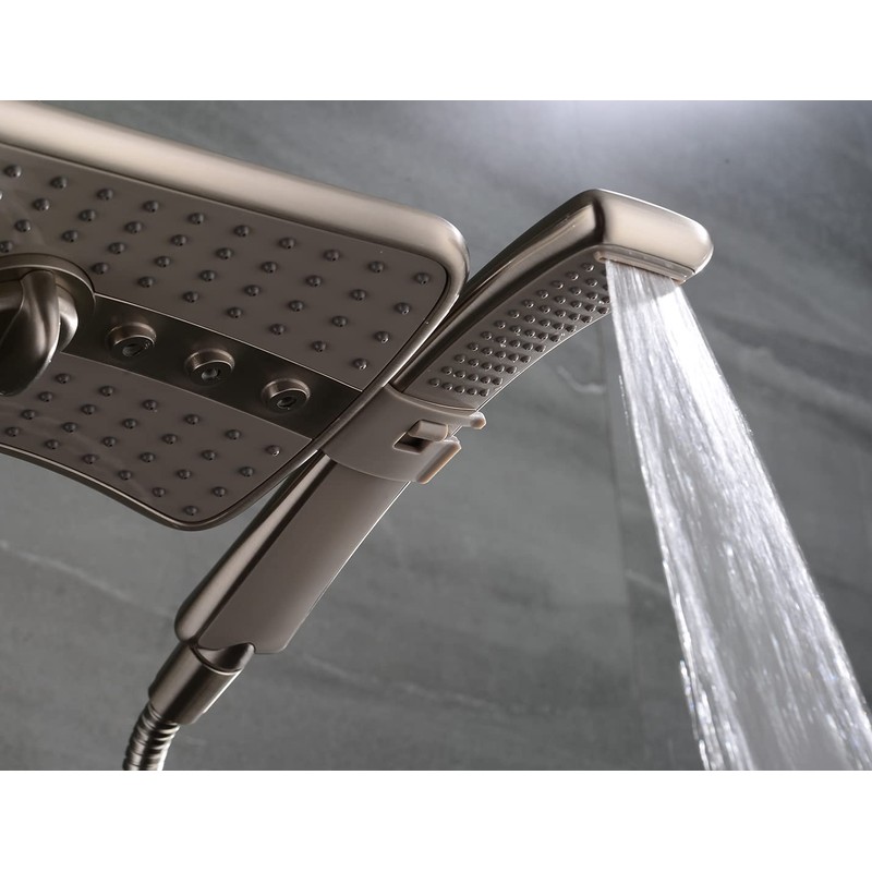 BRIGHT SHOWERS High Pressure Brushed Nickel Shower Heads Combo with