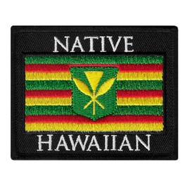 Cypress Collectibles Native Hawaiian Kanaka Maoli Hawaii State Flag Embroidered Patch Iron-On King Kamehameha Emblem