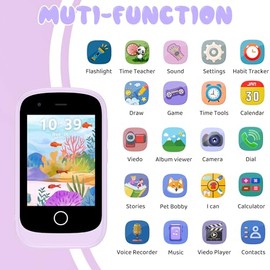 Smartphone Teléfono para Niños, Audiolibros Cuentos de Hadas Conocimiento Juego de Aprendizaje, Móviles Juguetes Electrónicos Educativos, Regalo para 