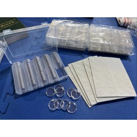 GTE 100PCS 30mm Silver Gold Coin Cases Capsules Holder Clear Plastic Round Storage