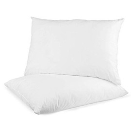 Digital Decor Set of 2 100% Cotton Hotel Pillows - Made in USA Hypoallergenic Pillows with Down Alternative Fiber Fill for Side & Back Sleepers - Three Comfort Levels - (King, Silver/Soft)