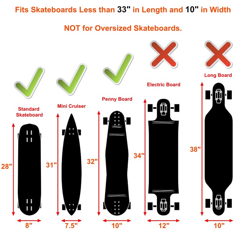 Cosmos Skateboard Bag Travel Skateboard Shoulder Bag with Outer Pocket