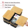 BAMBOO LAND- Plastic Storage Baskets with Bamboo Lid, 6 pcs,