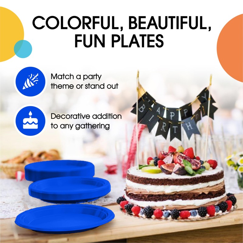 Exquisite Party Solids Dark Blue Plastic Plates For Party Supplies