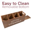 Kitchen Utensil Holder with Drainage Bottom, Extra Large 4 Compartments