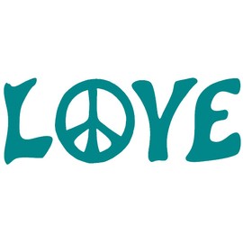 Love with Peace Sign Vinyl Cutout Sticker Rub On Decal 4.5-by-1.7 Inches (Lilac)