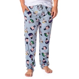 Bioworld JoJo's Bizarre Adventure Men's Diamon is Unbreakable Chibi Character Adult Lounge Pajama Pants (XX-Large) Blue