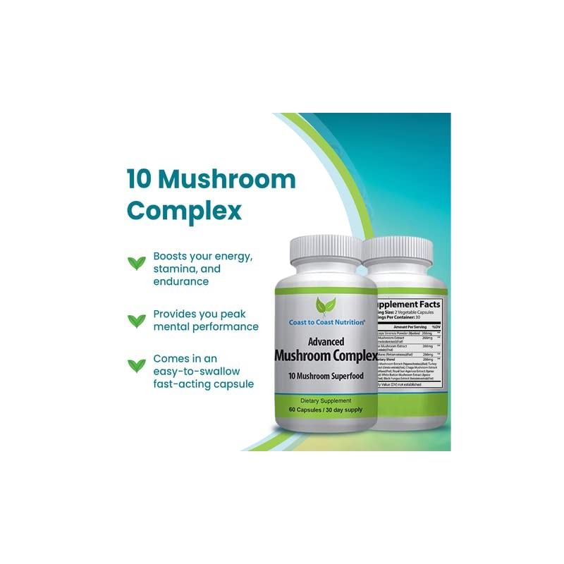 LAURALS Coast to Coast Nutrition Advanced Mushroom Complex - Lions