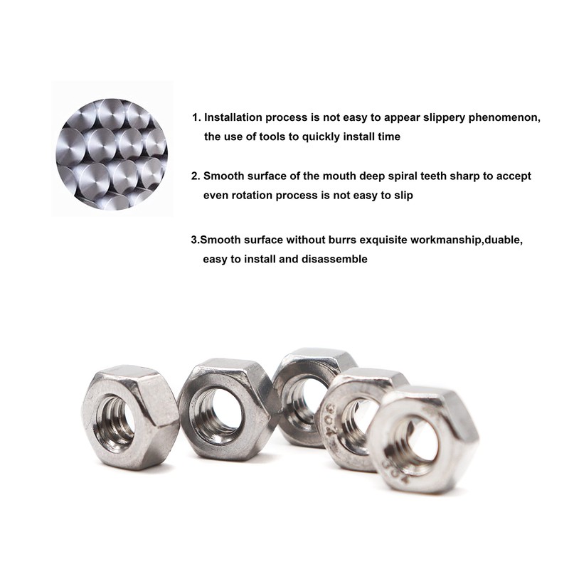binifiMux 100pcs #6-32 304 Stainless Steel Hex Nuts Lock Nuts
