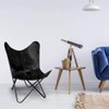 Shy Shy let's Touch The Sky Leather Butterfly Chair Black