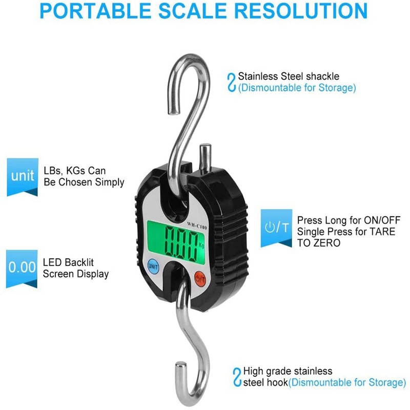 Digital Crane Scales, Hook Scale, Mini Portable Hanging Scales with
