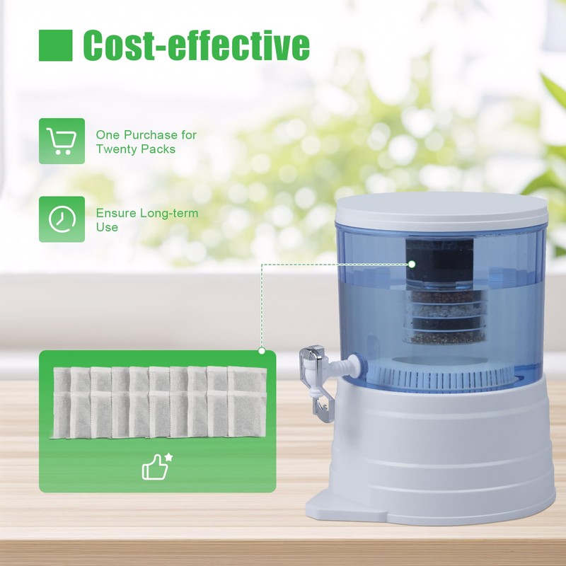 Pack of 20 Distilling Filters, Activated Carbon Water Filter, Replacement