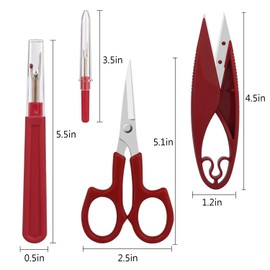 Sewing Seam Ripper Tool,Stitch Remover and Thread Cutter with 2Big+2Small Seam Rippers,1 Pack Thread Snips,1Pack 5”Scissor