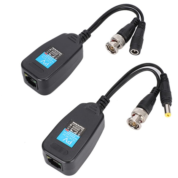 Vipxyc 2Pcs BNC Video Power Balun 1 Pair Passive CCTV
