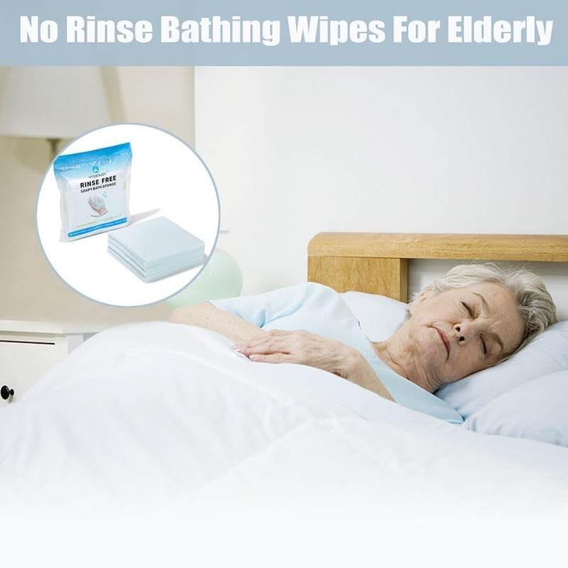 HYGIENJOY-21% Larger,No Rinse Bathing Wipes for Adults-Rinse Free Bath Sponges,Soap