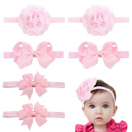 EUPSIIU Pack of 6 Pink Baby Hair Clips Girls Hair Bow Headband Clip Hair Clips for Cosplay Party Cheer Christmas Birthday Party Baby Toddlers Children (Pink)