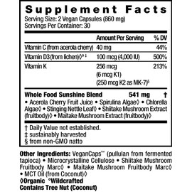 HEALTHFORCE SUPERFOODS Truly Natural Vitamin D - 60 Vegan Capsules