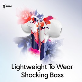 Sabbat M200 Bluetooth 5.3 Headphones Heavy Bass Noise Cancellation Headset High Sound Quality Stereo Earbuds Newest True Wireless Earphones (Blooming)