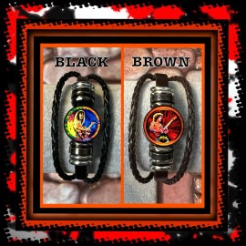 EDDIE VAN HALEN  GUITAR HERO SERIES SETTWIN BRACELETS ( BLACK AND BROWN )