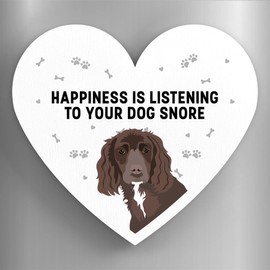 Global Designs Working Cocker Happiness Is Your Dog Snoring Katie Pearson Artworks Heart Shaped Wooden Magnet