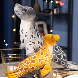 OPHRBU Seal Stuffed Animal，Soft, Cute and Cuddly Seal Pillow Cushion Plush Toy，Suitable for Birthday, Party, Christmas Best Gift for Family and Friends. 1 Piece (Brown 23.8inch)