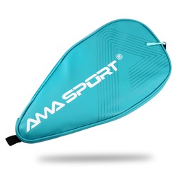 PICKLETECH AMA Sport Pickleball Paddle Cover - Protecting your Paddle - Complete Coverage - Premium Pickleball Accessories and Pickleball Equipment - PU Leather Pickleball Case -Blue