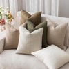 SINYASAN Soft Linen Striped Throw Pillow Covers 18"x18" Set of