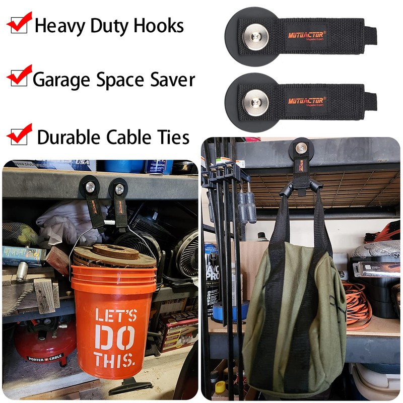 MUTUACTOR 2 Packs Magnetic Hooks Heavy Duty, Strong Magnet Garage