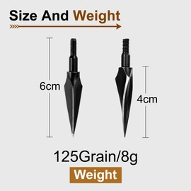 SERfawnCH Traditional Broadheads 30 Pack, Heat-Treated 100/125 Grain Practice Arrow Tips for Compound & Recurve Bows, Hunting & Target Archery‌