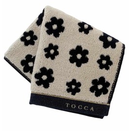 TOCCA 000206-0010-02 Large Towel Handkerchief, 6 Flowers (Beige), Women's, Hand Towel, Approx. 11.0 inches (28 cm)
