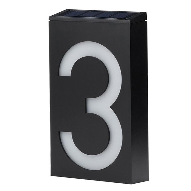 Outdoor Solar Power LED Number Sign Light House Hotel Store