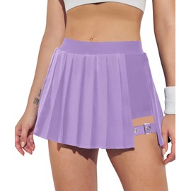 BZB Tennis Pleated Skirts for Women Stretch High Waisted Golf Skirts Skorts Running Sports Workout Activewear Purple