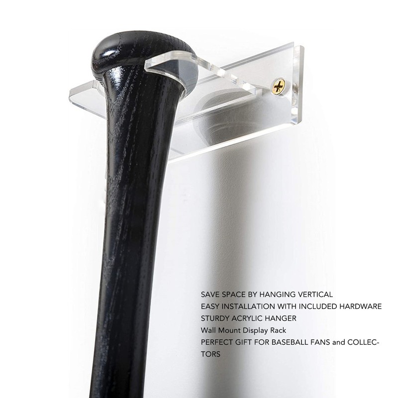 2pcs Baseball Bat Holder for Vertical Display Sturdy Acrylic Bat