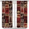 Kazynee Vintage Check Black Bear Blackout Curtains for Bedroom,Rustic Country
