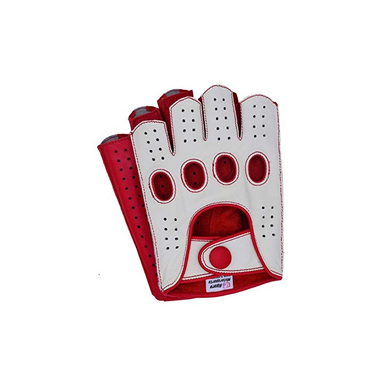 Riparo Men’s Fingerless Leather Driving Gloves – Genuine Cowhide Half-Finger