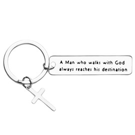 Religious Christian Gifts for Son Daughter Men Women Christian Bible Verse Keychain for Men Birthday Christmas Gifts Cross Keychain Ring for Backpack Bag First Communion Gift for Boys Girls