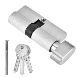 Door Lock Cylinder with Keys, 65mm Copper Single Open Anti-theft Corrosion-resistant and Anti-rust Door Lock Cylinder, Suitable for Wooden Doors, Aluminum Door