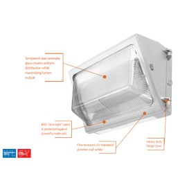 NICOR Lighting Corvus 80-Watt Outdoor LED Wallpack in White, 5000K (OWG1080MV50WH)