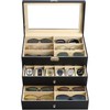 3 Layers 12 Slots Watch Boxes and Pieces Eyeglasses Sunglasses