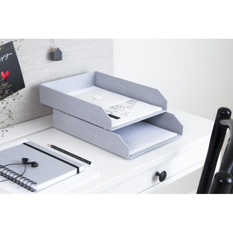 Bigso Hakan Set of 2 Letter Trays for Desk, Stackable