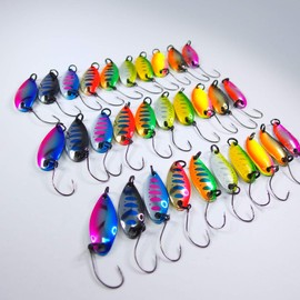 momolures Trout Fishing Spoon lure TIMO Native Color 2.8g 3.5g 4.2g Assort Set Forest MIU Style (2.8g 3.5g 4.2g - 30pcs Assort)
