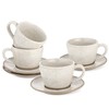 Yedio Stoneware Espresso Cups Set with Saucers, 6 oz Handcrafted